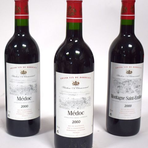 (MÉDOC) 1. 2 Bouteilles de MÉDOC, Rouge, 2000…