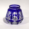 Vase Art déco en cristal bleu cobalt, attribution Val Saint Lambert