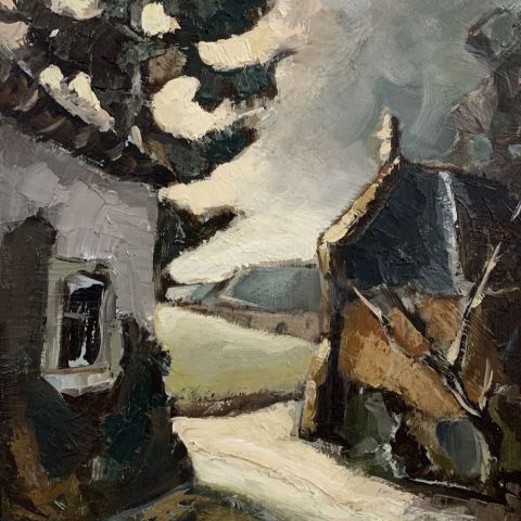 Jean d'Epiesse - Chapelle à Waltzing : Huile sur toile signée et datée