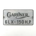 Gardner 6LX engine plate, 150 hp, vintage 1950-1960, dimensions 9x17 cm