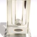 Glass pencil holder on a square bevelled base