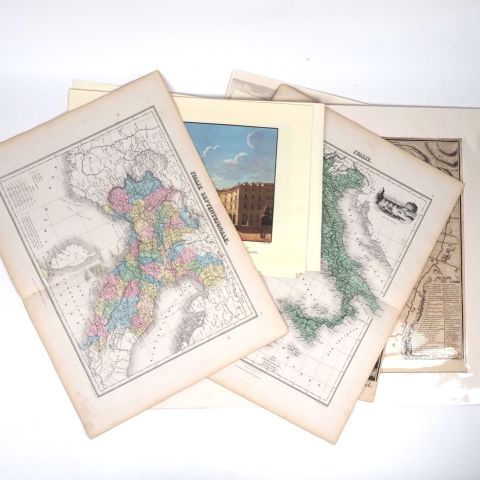 Réunion de gravures et lithographies anciennes d'Italie, XVIIe et XVIIIe siècles