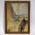 Aquarelle signée et datée de Charles Fouqueray, Cimétière musulman, 1923, 34x25cm
