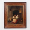 David Col: "Reading," oil on panel, signed, dated 1863, 36 x 44 cm