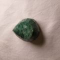 "Solid green emerald 453 Ct, faceted pear cut, GLI certificate".