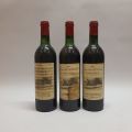 Ensemble de 3 bouteilles Château L'Enclos 1981, niveaux bas goulot. Pomerol