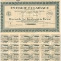 One-tenth of a share in Énergie Éclairage, 6 copies with coupons, 1925