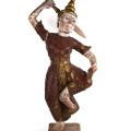 Sculpture polychrome en bois d'un nat au sabre, Birmanie, XIXe siècle