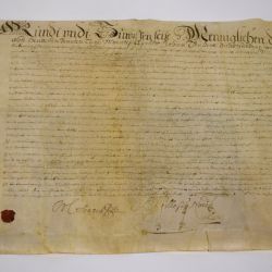 Acte de vente luxembourgeois du XVIIe siècle avec cachet de cire