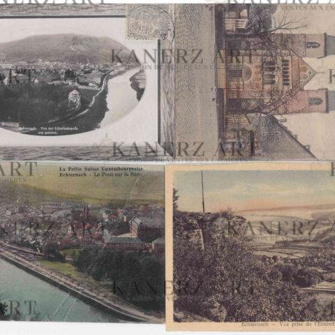 Cartes postales d'Echternach : basilique et paysages en couleur de C. Schoren