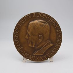 Commemorative bronze medal with Pope John Paul II in Luxembourg (1985)