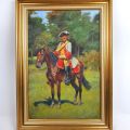 Painting by Rousselot: Cavalier de Saint-Aignan, monarchy 1735, restored, framed