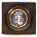 Miniature on bone of Marie Antoinette, 4.5 x 3.5 cm, a delicate work of art