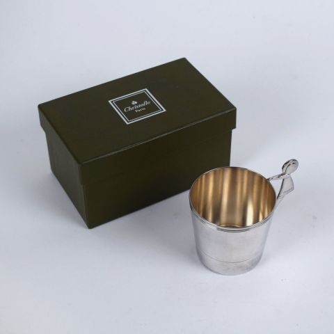 Tasse "Timbale Léa" Christofle en métal argenté, bel état, boite d'origine