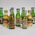 Zusammenstellung von 9 alten Pastis-Mignonetten: Pastis 51, Pernod, Berger, Duval, Ricard