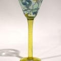 Verre artistique Kosta Boda décoré de cactus et fleurs signé Ulrica HV