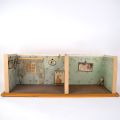 Holzdekor für Puppen: zwei Wohnräume, Maße 71x25x23 cm