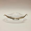 Round crystal bowl with gold rim, diameter 15 cm, timeless elegance