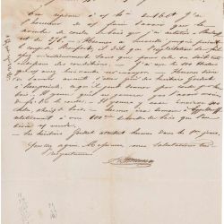 Lettre de règlement de vente de bois adressée à Auguste Metz & Cie - 1852