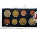 Complete set of 2002 Finnish euro coins, uncirculated with certificate