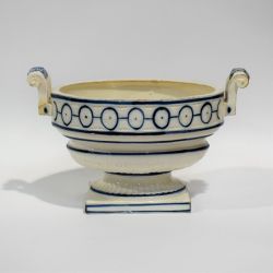 Potpourri aus feinem Steingut BOCH Luxembourg aus dem 18. Jahrhundert, mit blauem Dekor