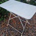 Enchère : Ensemble de 2 tables rectangulaires pliables galvanisées, années 50, rénovées