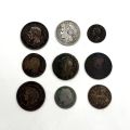 Réunion de 9 pièces de monnaie françaises historiques, du XVIIIe au XIXe siècle