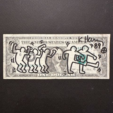 Keith HARING (d’après), Billet 1 Dollar George Washington