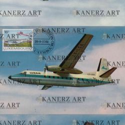 Set of 3 postcards of the first LUXAIR Fokker Friendship F27