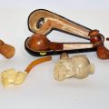 Ensemble de 6 pipes ou foyers en écume et bruyère (colibri