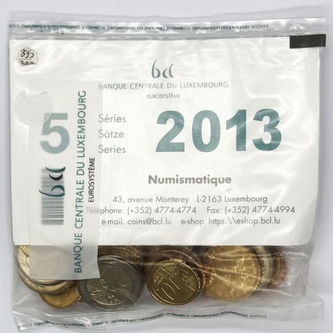 Série complète de pièces euro 2013, Banque Centrale du Luxembourg, en pochette plastique