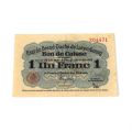Luxembourg banknote 1 Franc 1919, signed Hamelius, mint, bilingual