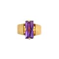 18K yellow gold retro ring with amethyst, size 53, weight 7.67g