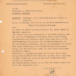 Internal call to Diekirch to listen to Gauleiter SIMON's speech (21.10.41)
